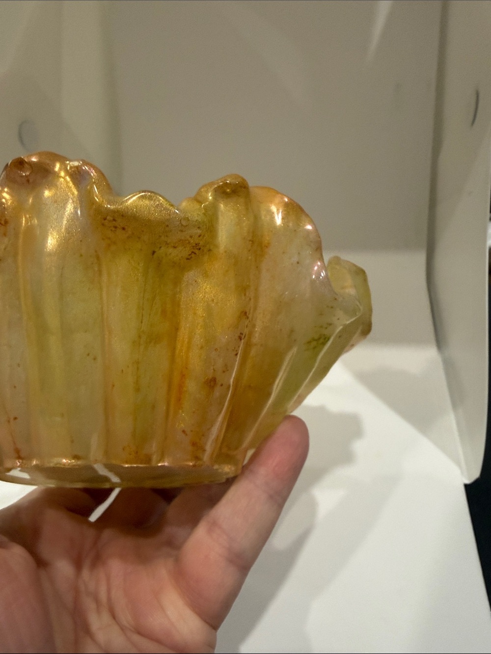 Iridescent Gold Resin Decorative Bowl - Home Art - Picture 9 of 11